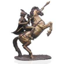 hochwertige Bronze Soldat und Pferd Statue